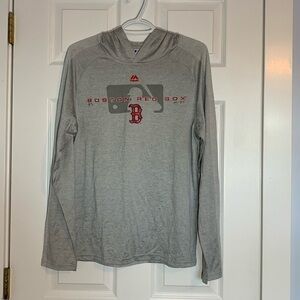 Boston Red Sox Majestic Authentic Player Tech Hoodie Light Grey Size Small NWOT